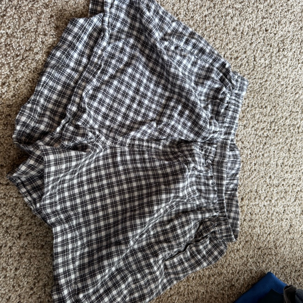 Brandy Melville Black and White Plaid High Waist Shorts